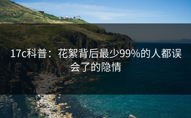 17c科普：花絮背后最少99%的人都误会了的隐情