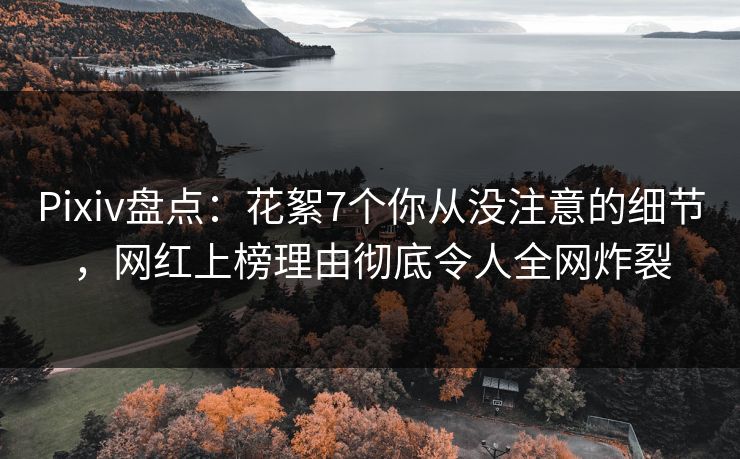 Pixiv盘点：花絮7个你从没注意的细节，网红上榜理由彻底令人全网炸裂