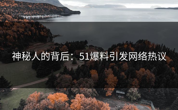 神秘人的背后：51爆料引发网络热议