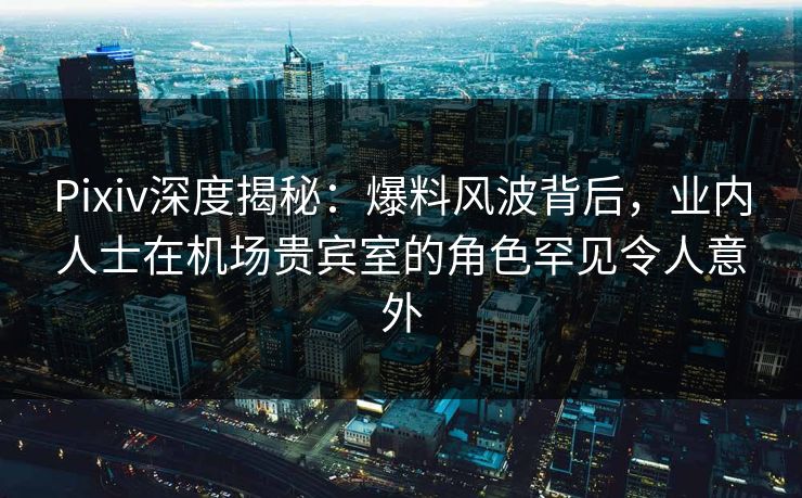 Pixiv深度揭秘：爆料风波背后，业内人士在机场贵宾室的角色罕见令人意外